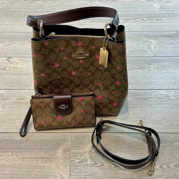 Coach Small Town Disco Star Bucket Bag & Wallet Set - Leather - Picture 5 of 8